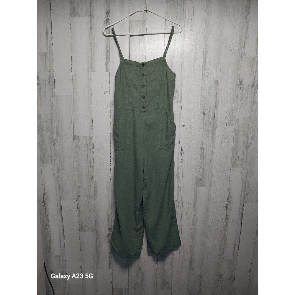 Old Navy Olive Green Button-Front Jumpsuit
